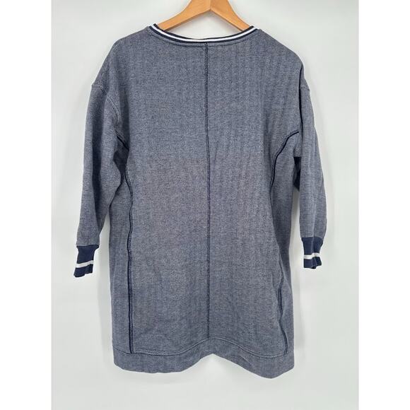 Vineyard Vines Dress XL Blue Varsity Sweatshirt Mini Preppy Coastal Pockets - Picture 6 of 11